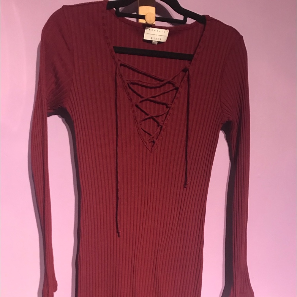 Kendall and Kylie Lace Up Bodycon Dress
